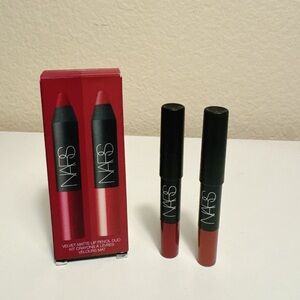 Nars Velvet Matte Lip Pencil Duo Damned Walkyrie Red CoralPink New in Box 1.8gX2